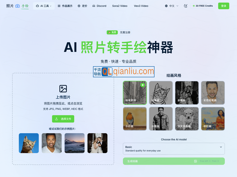 照片转手绘AI工具插图